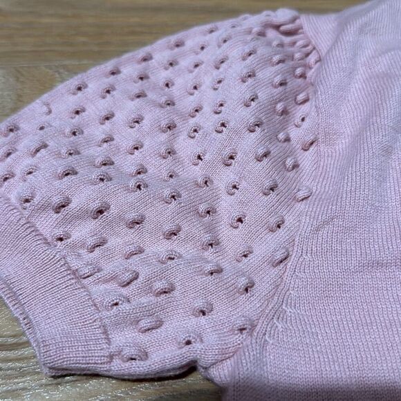100% cotton pink flower embroidered sweater size small - Picture 5 of 8